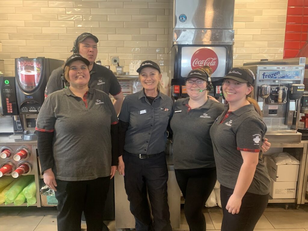Team members at the Niagara Falls Blvd. Tim Hortons